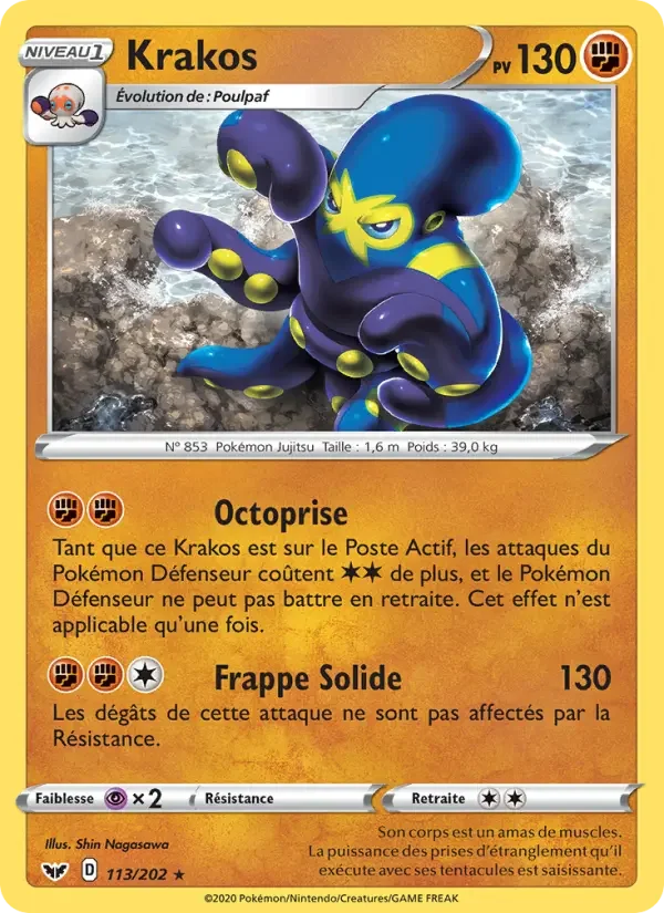 Carte Pokémon Krakos — Épée et Bouclier