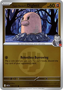 Carte Taupiqueur de la Team Rocket