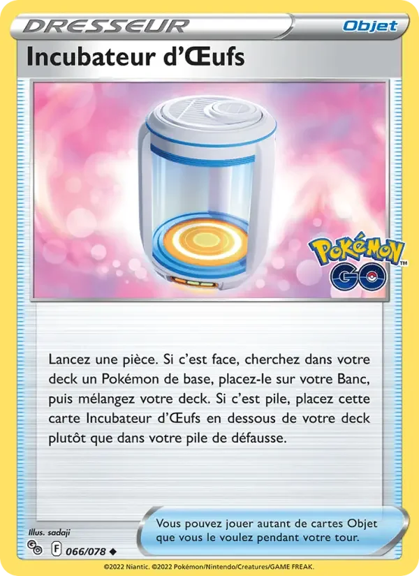 Carte Pokémon Incubateur d'Œufs — Pokémon GO