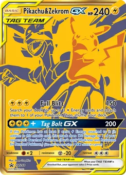 Carte Pikachu & Zekrom GX