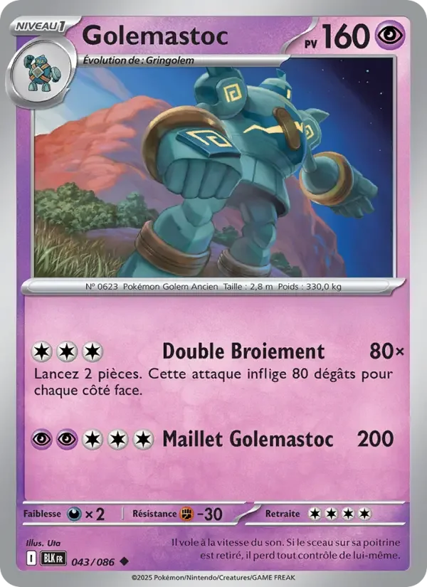 Carte Pokémon Golemastoc — Foudre Noire