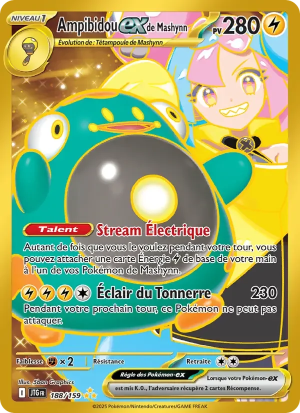 Carte Pokémon Ampibidou-ex de Mashynn — Aventures Ensemble