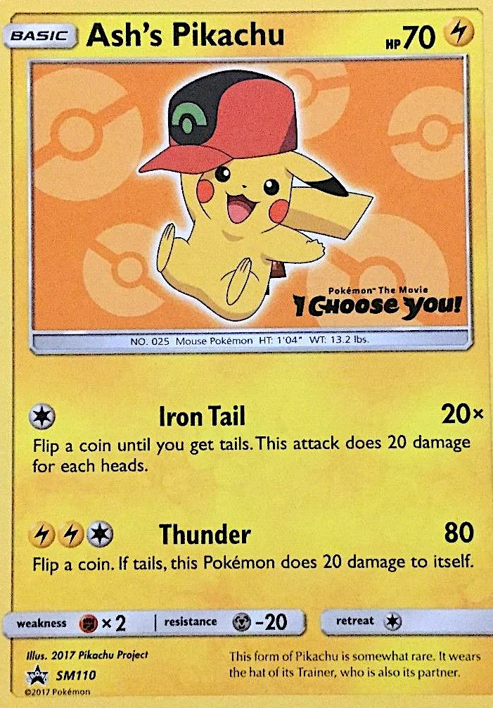 Carte Pokémon Pikachu de Sacha — Promos Soleil et Lune