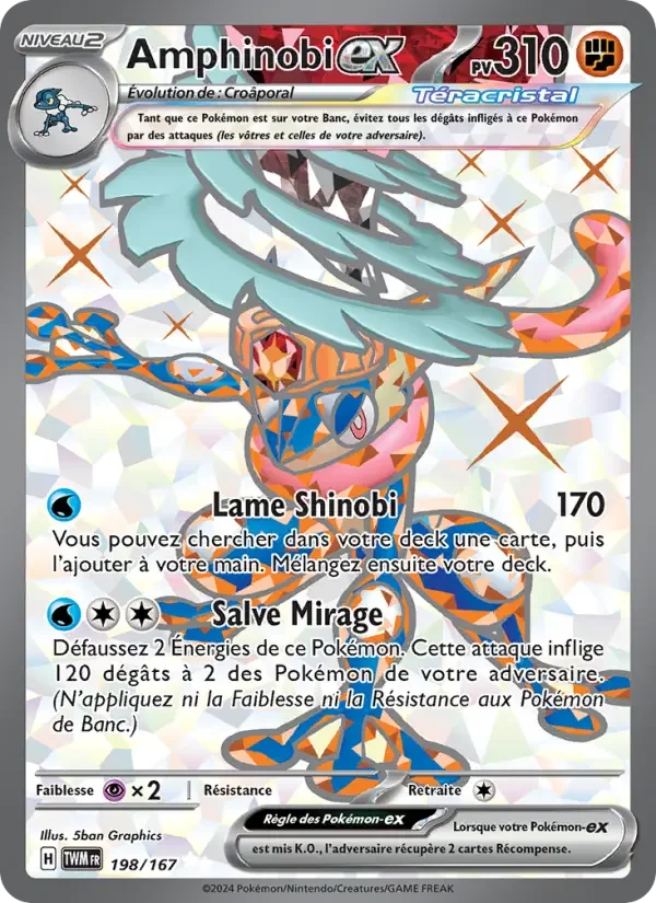 Carte Pokémon Amphinobi-ex — Mascarade Crépusculaire