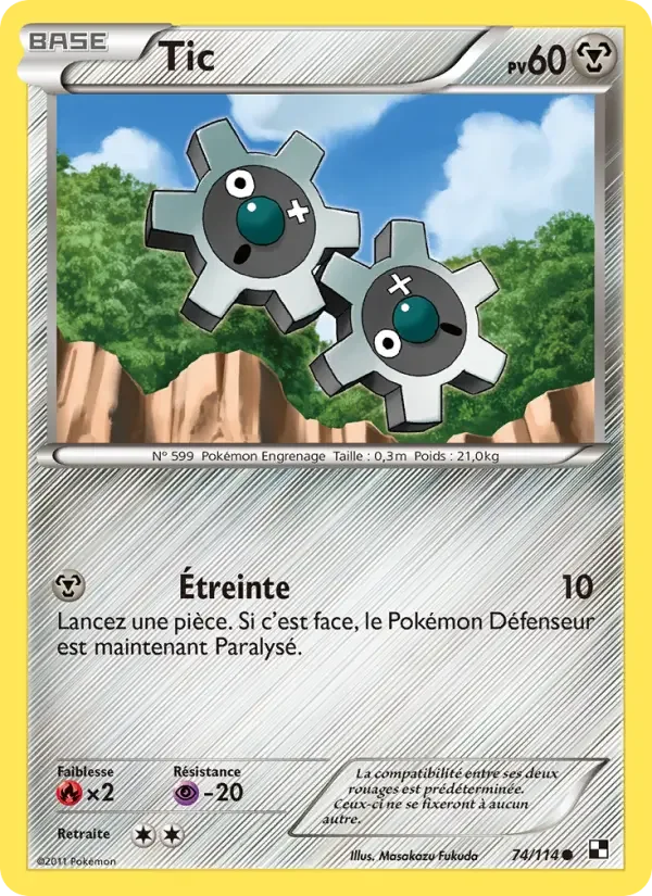 Carte Pokémon Tic — Noir & Blanc