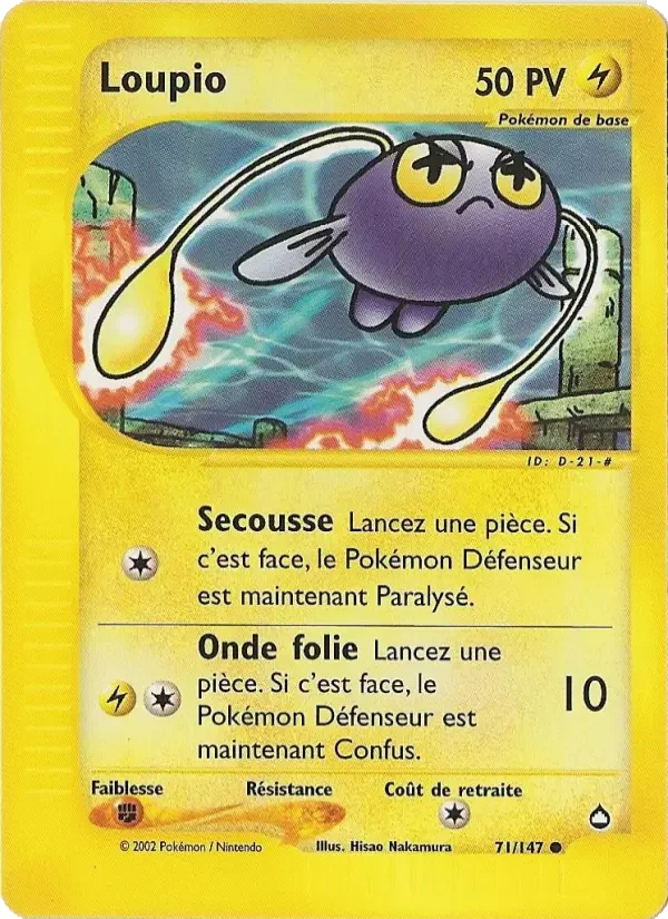Carte Pokémon Loupio — Aquapolis