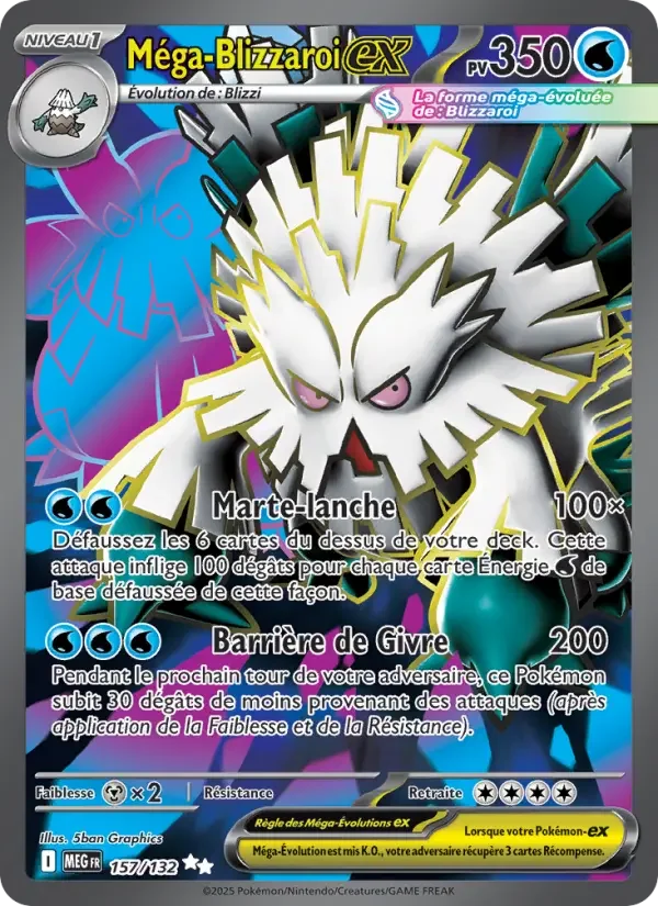 Carte Pokémon Méga-Blizzaroi-ex — Méga-Évolution