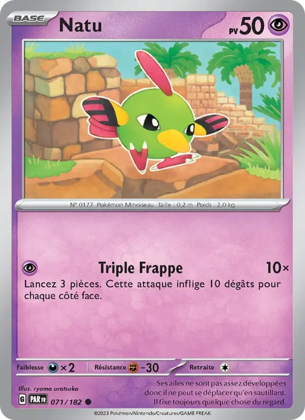 Carte Pokémon Natu — Faille Paradoxe