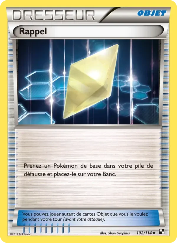 Carte Pokémon Rappel — Noir & Blanc