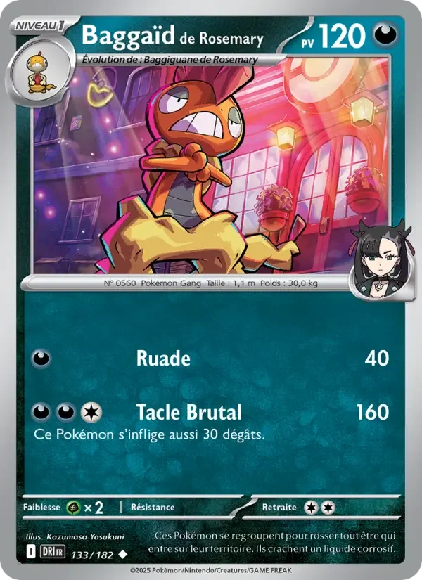 Carte Pokémon Baggaïd de Rosemary — Rivalités Destinées