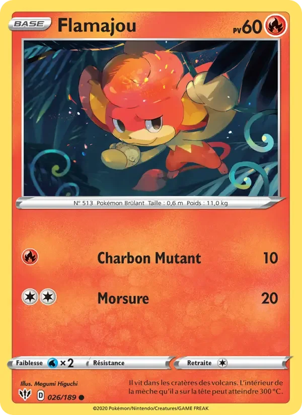 Carte Pokémon Flamajou — Ténèbres Embrasées