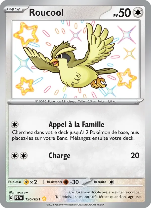 Carte Pokémon Roucool — Destinées de Paldea