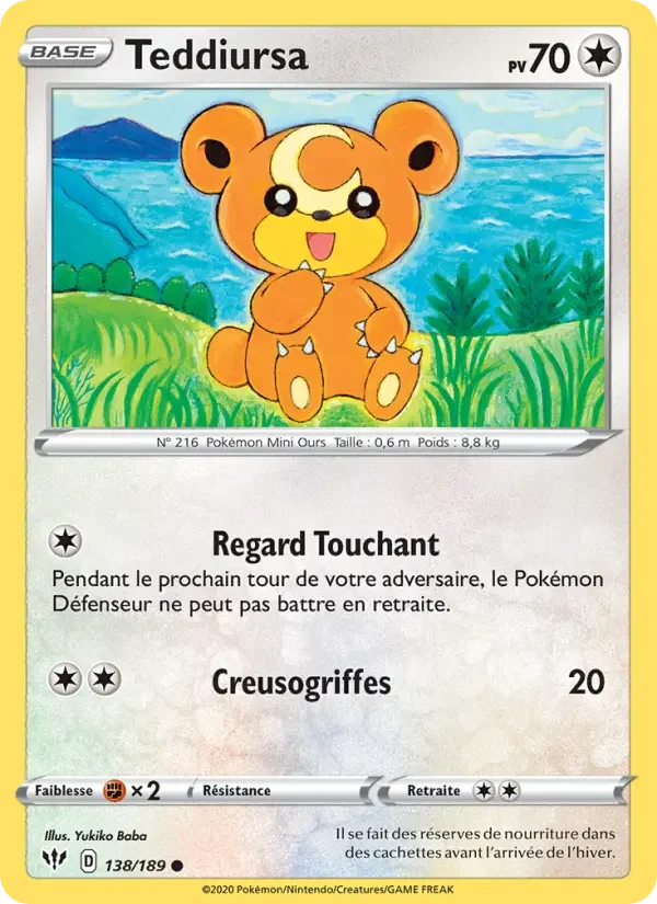 Carte Pokémon Teddiursa — Ténèbres Embrasées