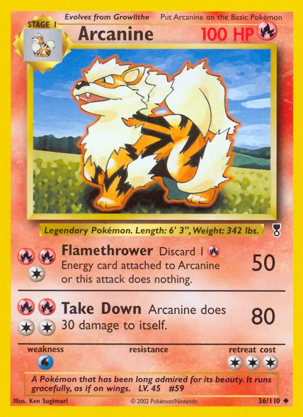 Carte Pokémon Arcanin — Legendary Collection
