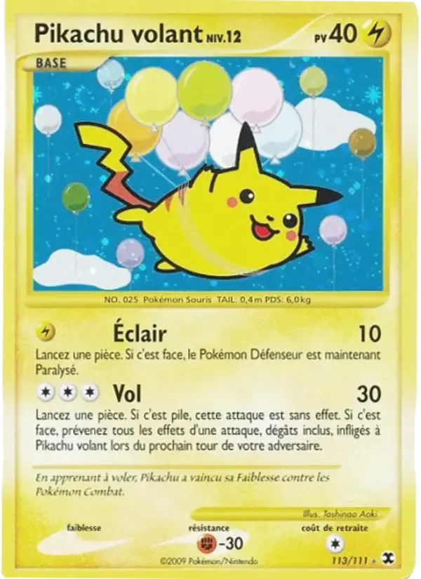 Carte Pokémon Pikachu volant Niv. 12 — Rivaux Émergeants