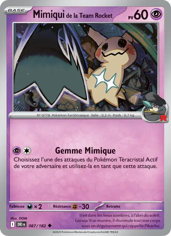 Carte Pokémon Mimiqui de la Team Rocket — Rivalités Destinées