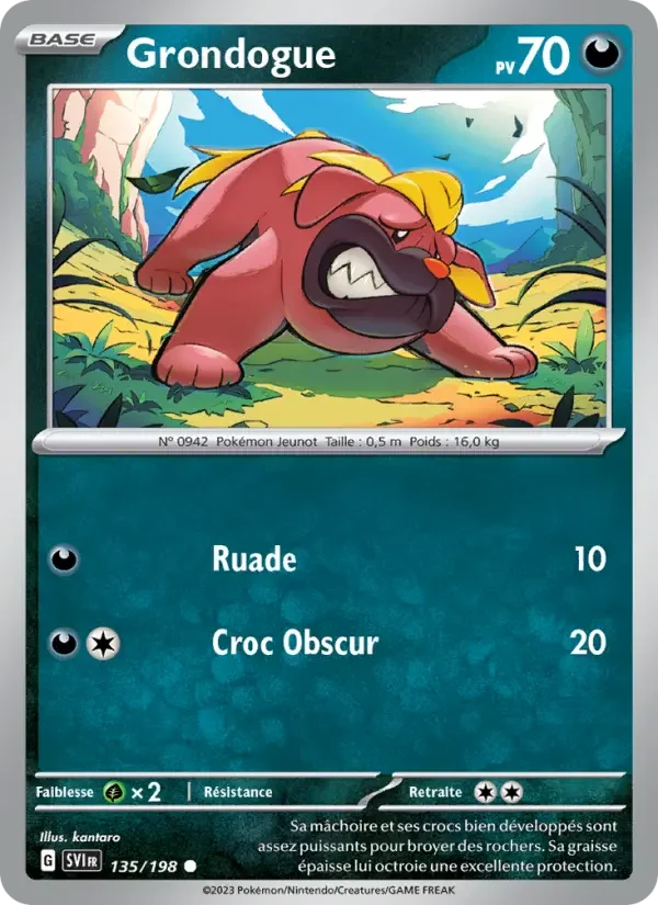 Carte Pokémon Grondogue — Écarlate et Violet
