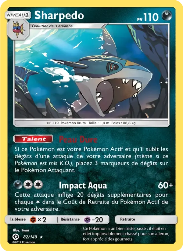 Carte Pokémon Sharpedo — Soleil et Lune