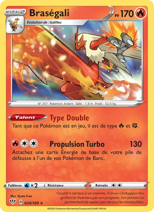 Carte Pokémon Braségali — Ténèbres Embrasées