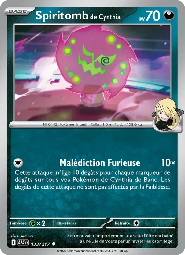 Carte Spiritomb de Cynthia