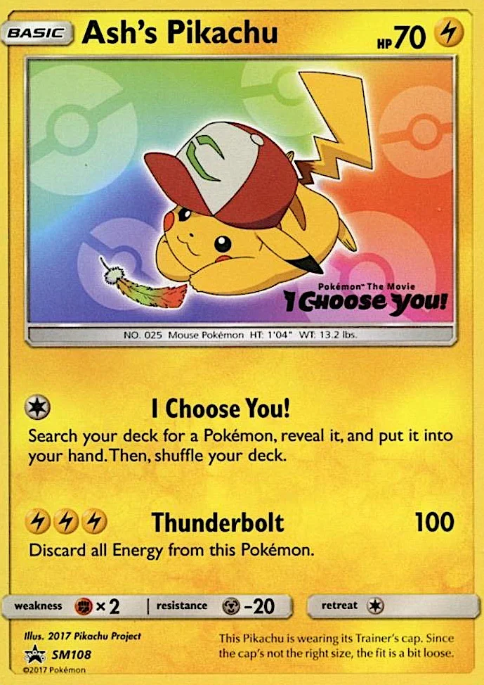 Carte Pokémon Pikachu de Sacha — Promos Soleil et Lune