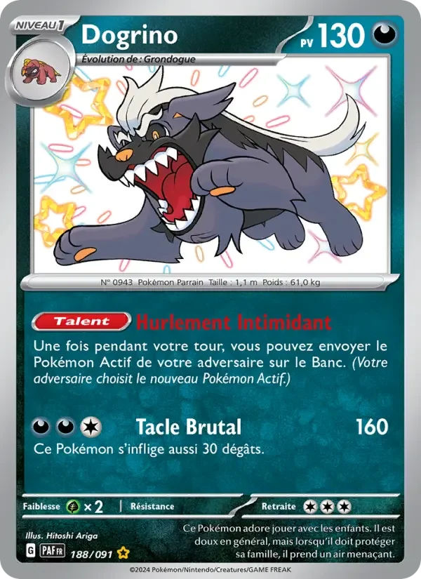 Carte Pokémon Dogrino — Destinées de Paldea