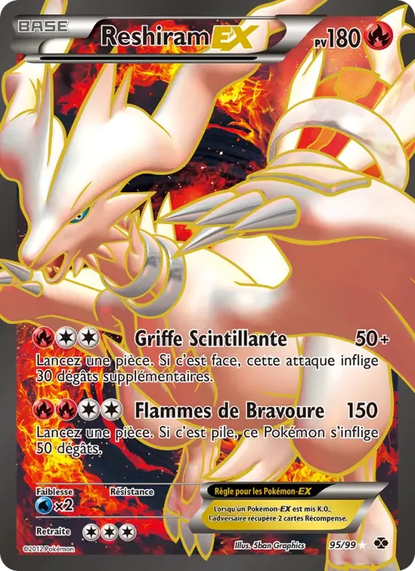 Carte Pokémon Reshiram-EX — Destinées Futures
