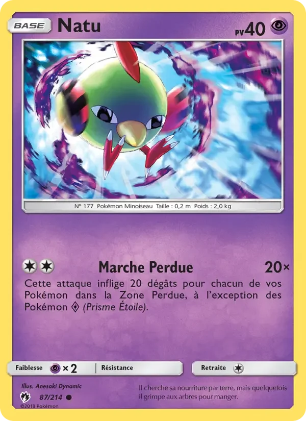 Carte Pokémon Natu — Tonnerre Perdu