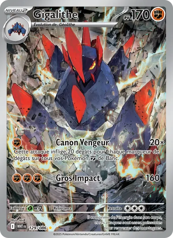 Carte Pokémon Gigalithe — Flamme Blanche