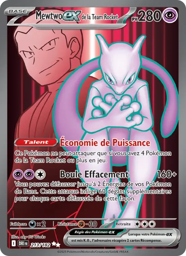 Carte Pokémon Mewtwo-ex de la Team Rocket — Rivalités Destinées