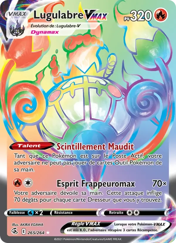 Carte Pokémon Lugulabre VMAX — Poing de Fusion