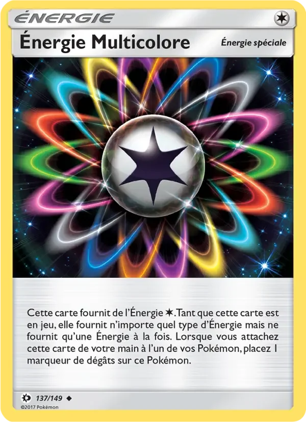 Carte Pokémon Énergie Multicolore — Soleil et Lune