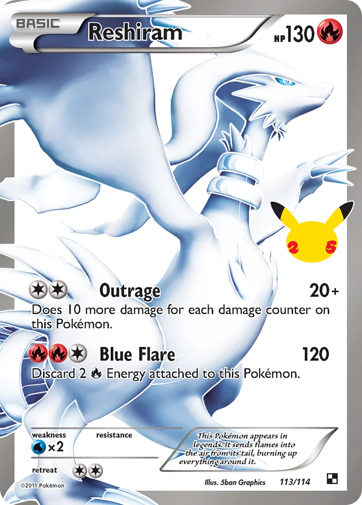 Carte Pokémon Reshiram — Célébrations