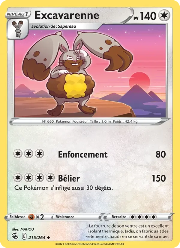 Carte Pokémon Excavarenne — Poing de Fusion