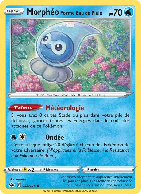 Carte Pokémon Morphéo Forme Eau de Pluie — Règne de Glace
