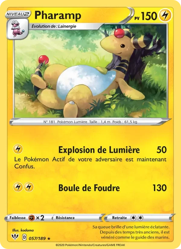 Carte Pokémon Pharamp — Ténèbres Embrasées