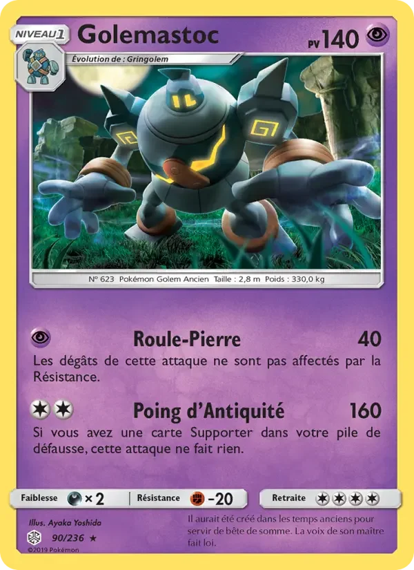 Carte Pokémon Golemastoc — Éclipse Cosmique