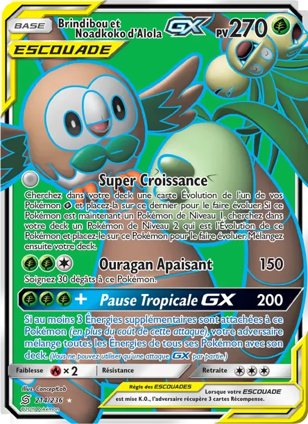 Carte Pokémon Brindibou et Noadkoko d’Alola GX — Harmonie des Esprits