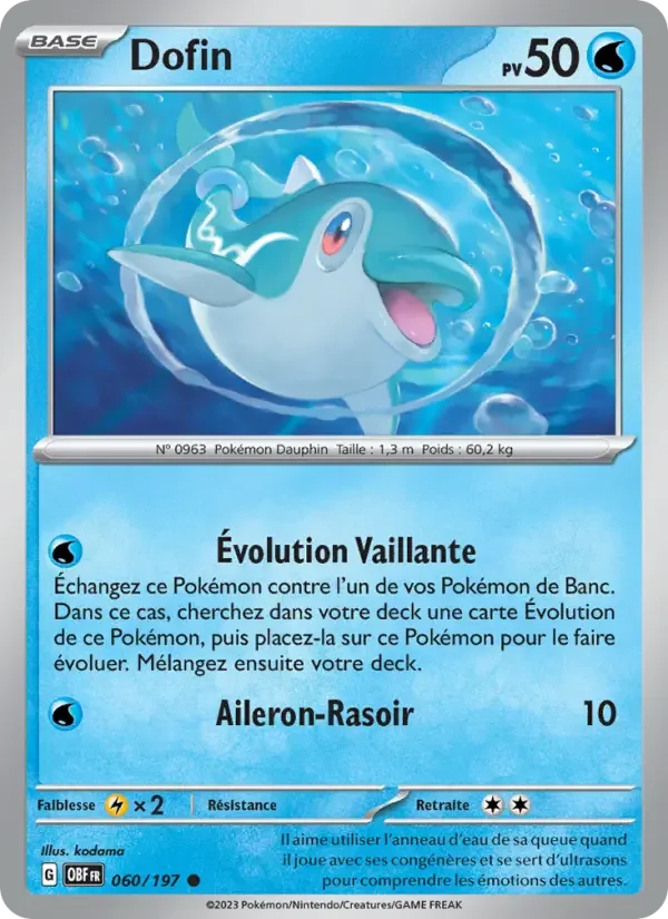 Carte Pokémon Dofin — Flammes Obsidiennes