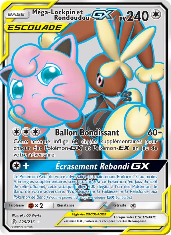 Carte Pokémon Méga-Lockpin et Rondoudou GX — Éclipse Cosmique