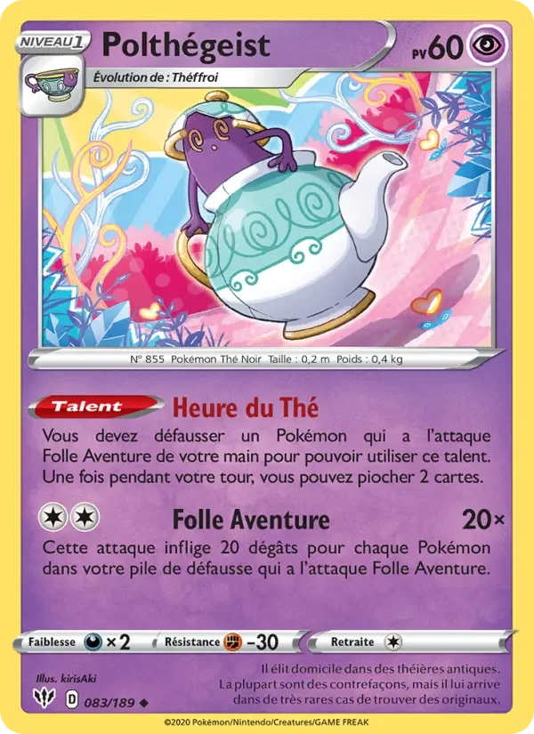 Carte Pokémon Polthégeist — Ténèbres Embrasées