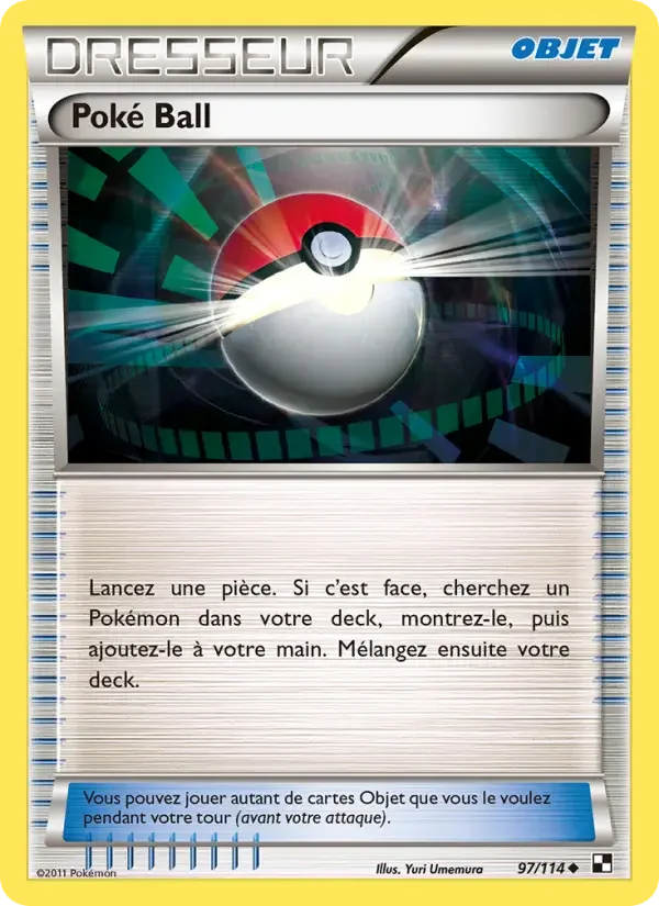 Carte Pokémon Poké Ball — Noir & Blanc