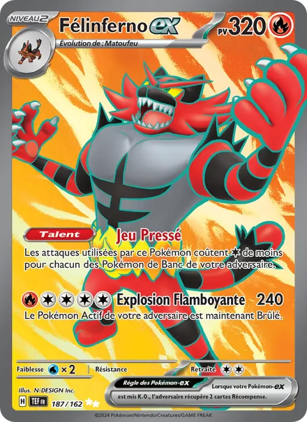 Carte Pokémon Félinferno-ex — Forces Temporelles