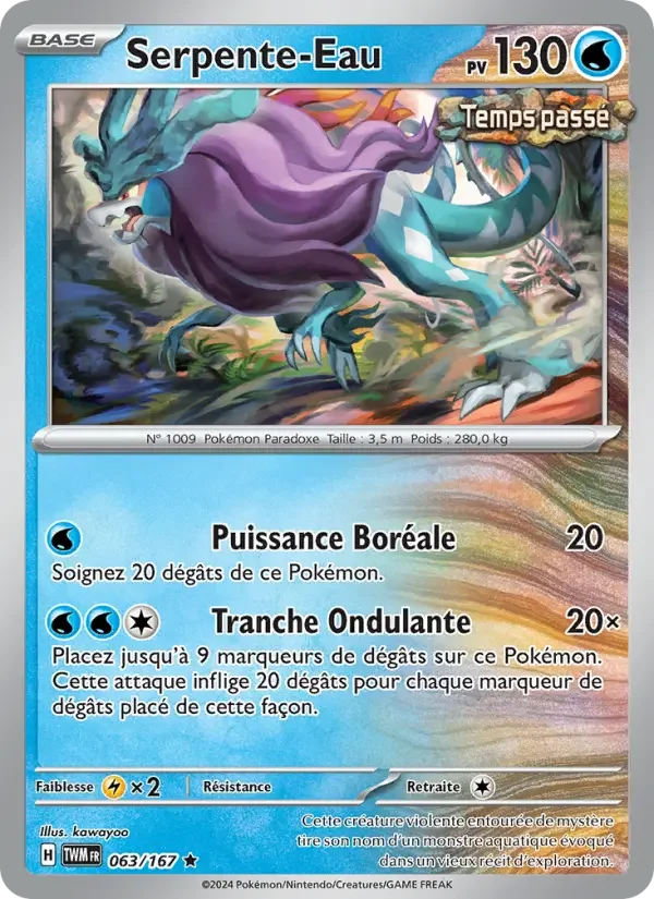 Carte Pokémon Serpente-Eau — Mascarade Crépusculaire