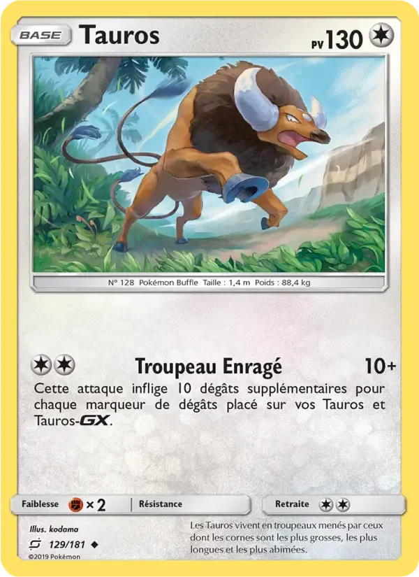 Carte Pokémon Tauros — Duo de Choc