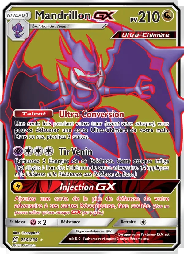 Carte Mandrillon GX