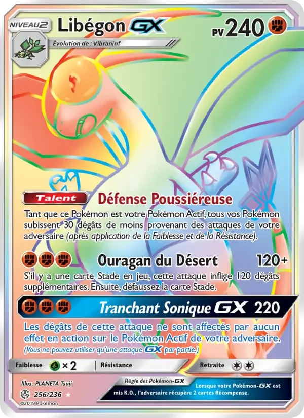 Carte Pokémon Libégon GX — Éclipse Cosmique