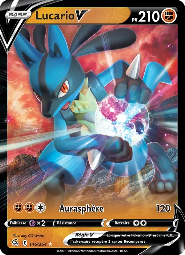 Carte Pokémon Lucario V — Poing de Fusion