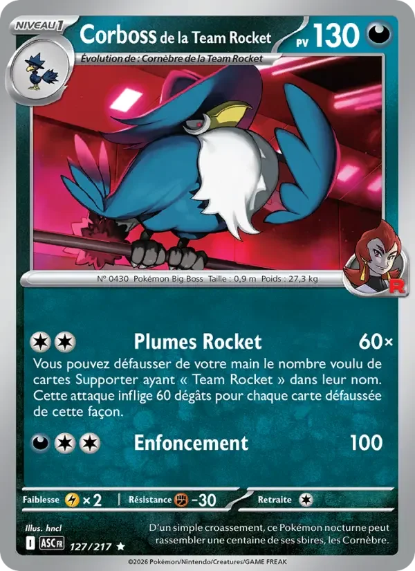 Carte Corboss de la Team Rocket