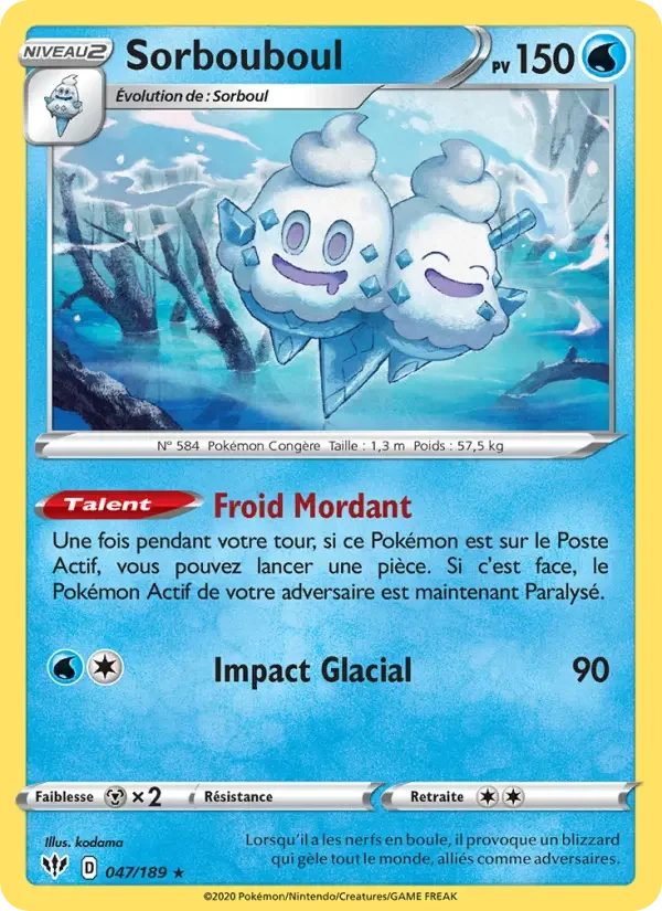 Carte Pokémon Sorbouboul — Ténèbres Embrasées